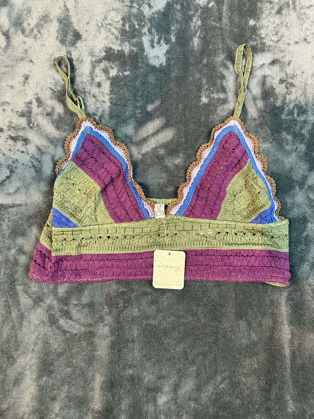 Women’s Free People Another Weekend Longline Bralette Size M Crochet # 87